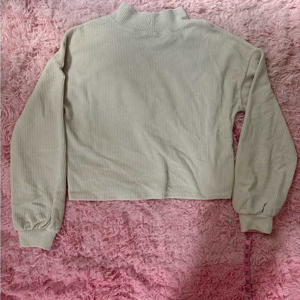 Altar'd State Cream Ribbed Sweatshirt